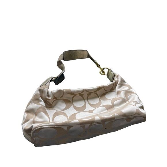 Coach Womens Cream F17586 Signature Satin Applique Hobo Bag - Picture 8 of 9